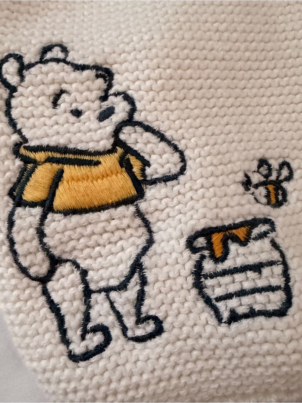 Hanna Andersson Disney Winnie the Pooh Cream Knit Hooded Cardigan 6-12 months - Picture 3 of 3